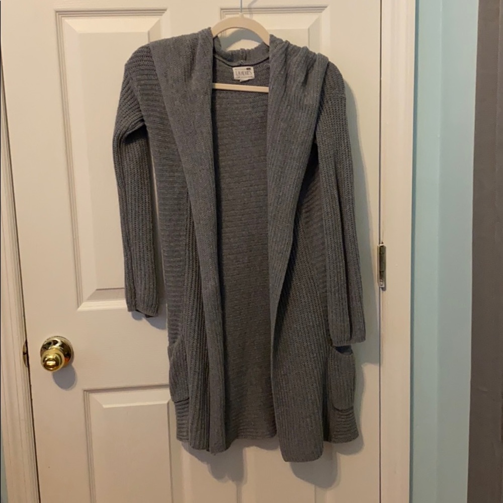 Hooded duster sweater